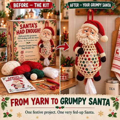 ⏳ Last Day 49% OFF – 🧶 Beginner-Friendly Christmas Crochet Bag Holder DIY Kit | 4 Festive Designs with Yarn, Tools & Guide Included 🎄