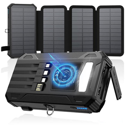 Solar Charger: 7 Outputs + Wireless Fast Charge for All Devices