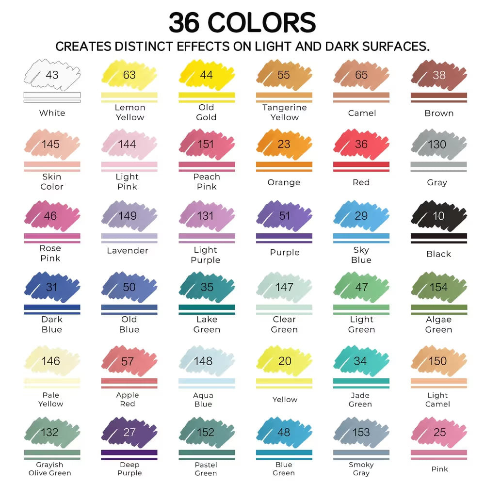 Brush Tip Acrylic Markers Set (24/36/60 Pack)