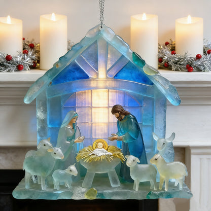 🏆Last Day 50% OFF🌊Christmas scene Jesus Sea glass pendant