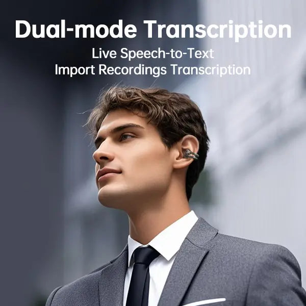 Clip-On Open Ear Wireless Earbuds | Bluetooth 5.4 AI Translation Headphones