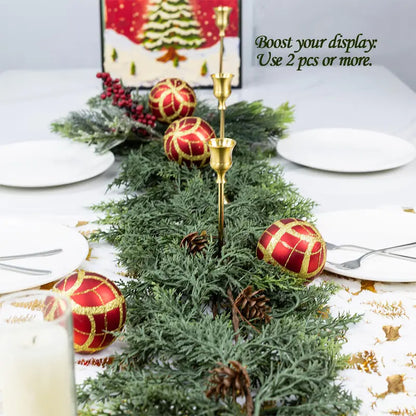 72" Artificial Cedar Garland with Pine Cones – Real Touch Greenery for Winter & Rustic Decor