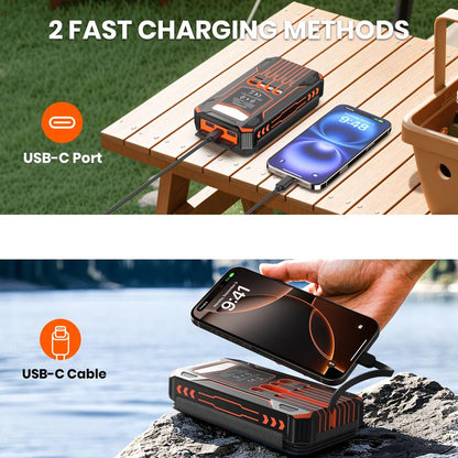 Solar Charger: 7 Outputs + Wireless Fast Charge for All Devices