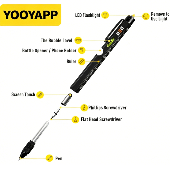Christmas Gifts for Men & Women,9 in 1 Multitool Pen,Cool Gadgets