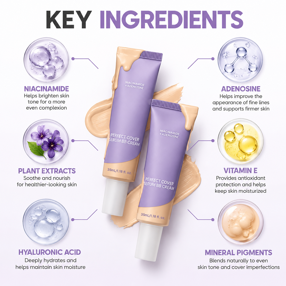 New Design🌟Perfect Cover Serum BB Cream