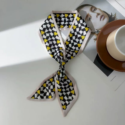 🧣 Women's Letters Print Tote Bag Silk Scarf – Perfect Match for Your Stylish Look!