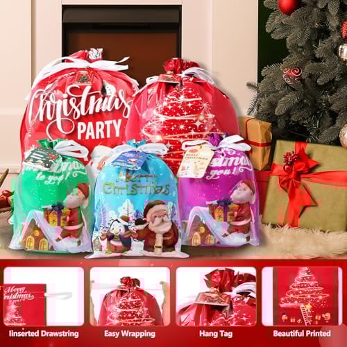 🎄60-piece Gift Bag & Tags Set