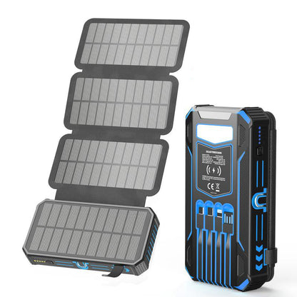 Solar Charger: 7 Outputs + Wireless Fast Charge for All Devices