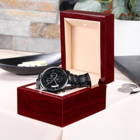 Mahogany Luxury Box Chronograph Watch