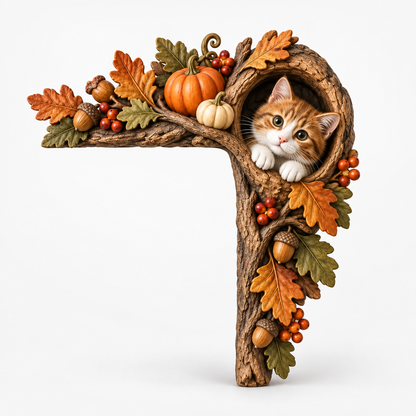Wooden Fall Cat Door Topper Decor-Rustic Autumn Kitten Door Topper