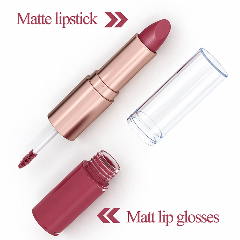 💄 2-in-1 Dual-Ended Lip Set – Matte Color & Glossy Shine, 3-Piece Set