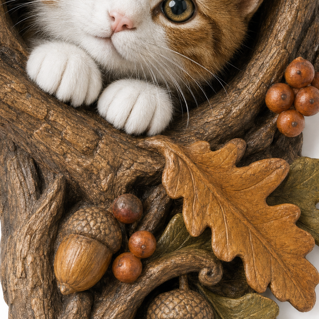 Wooden Fall Cat Door Topper Decor-Rustic Autumn Kitten Door Topper