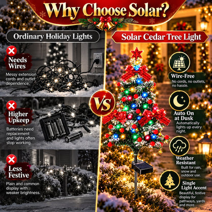 🔥Solar Cedar Christmas Tree Lights | Festive Outdoor Holiday Decor