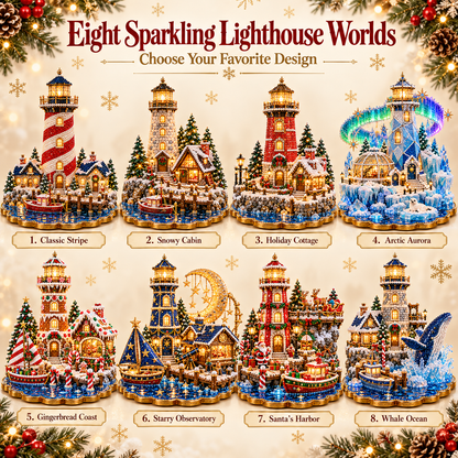 🎄 Christmas Lighthouse Village – DIY Sparkling Diamond  2D Art Decoration Kit