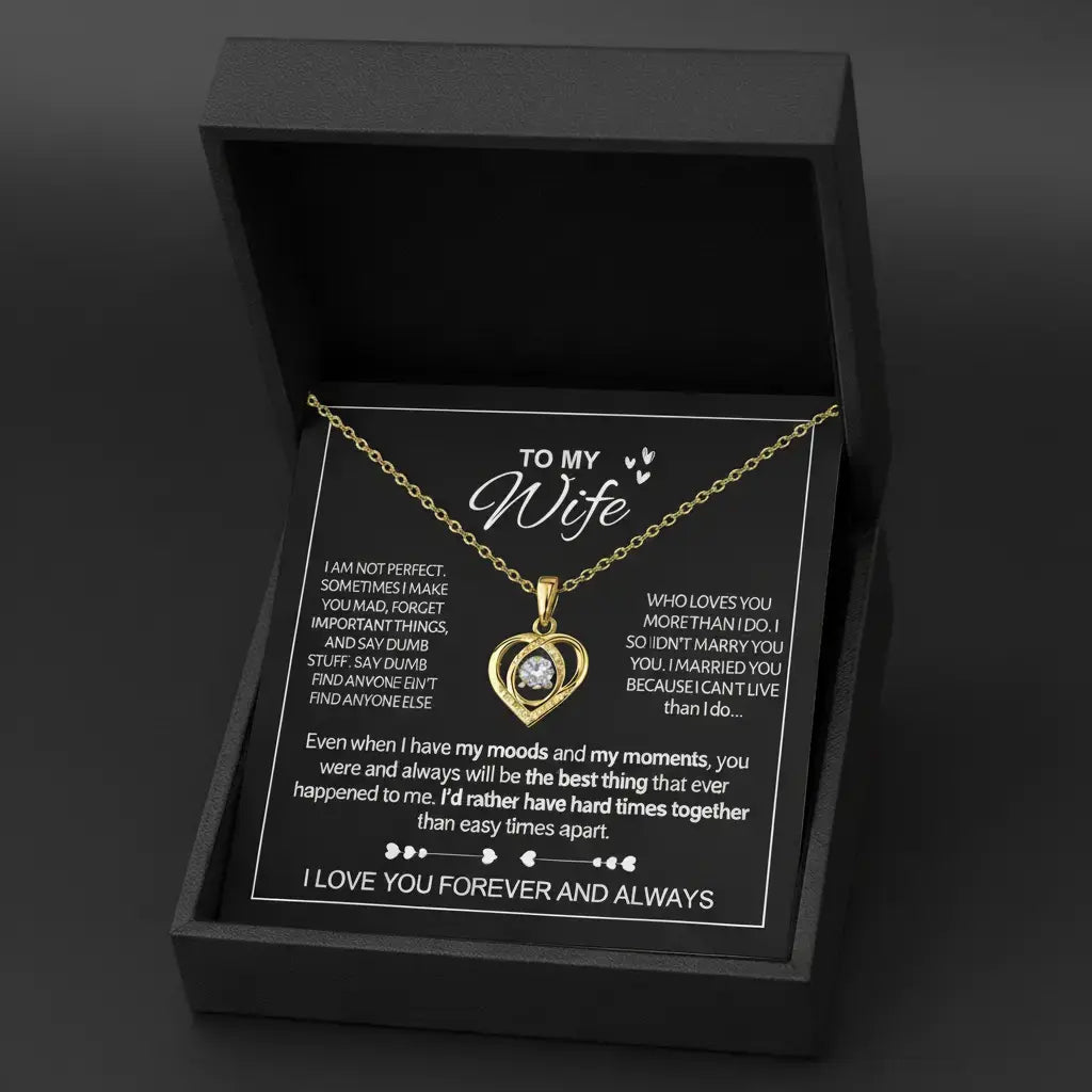 To My Wife - Forever & Always Heart Necklace