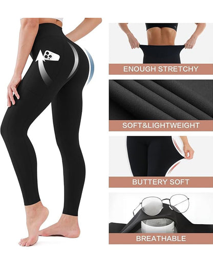 High Waisted Tummy Control Shaping Training Leggings (2 Pack)